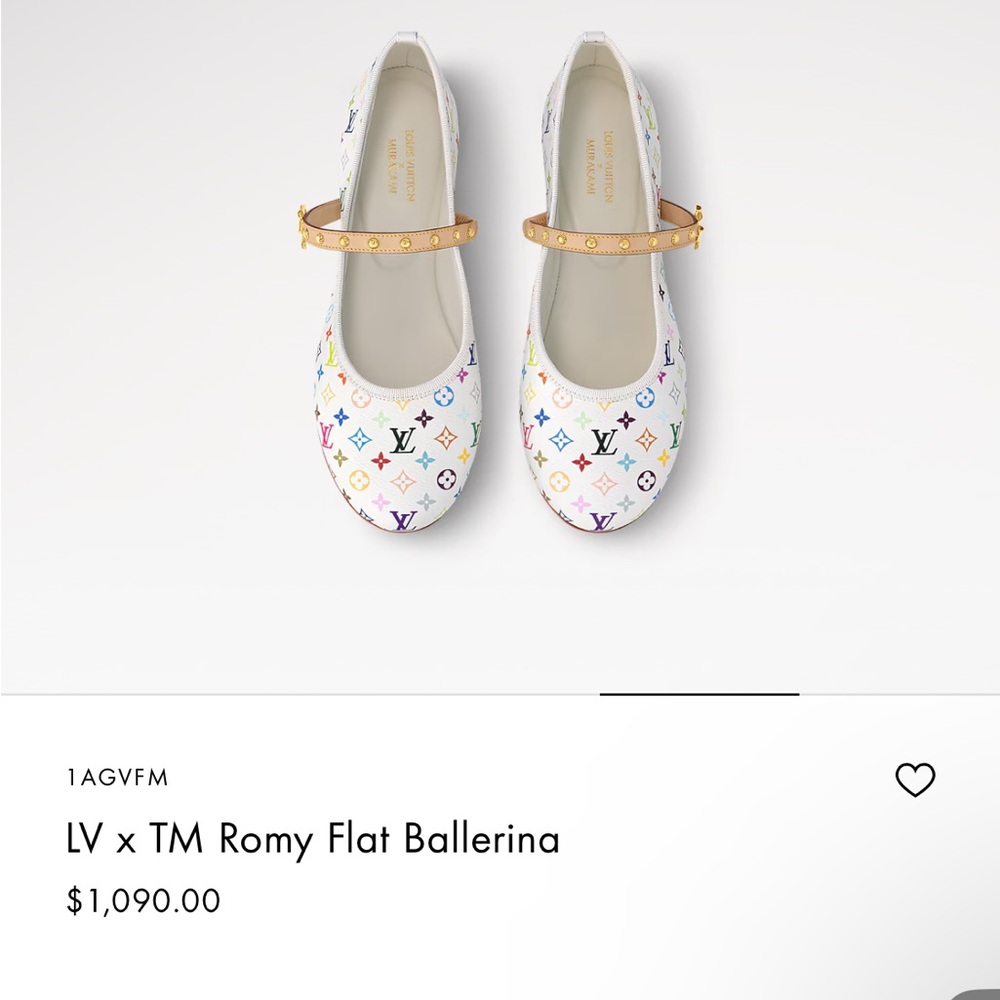 Louis Vuitton White and Gold Flats